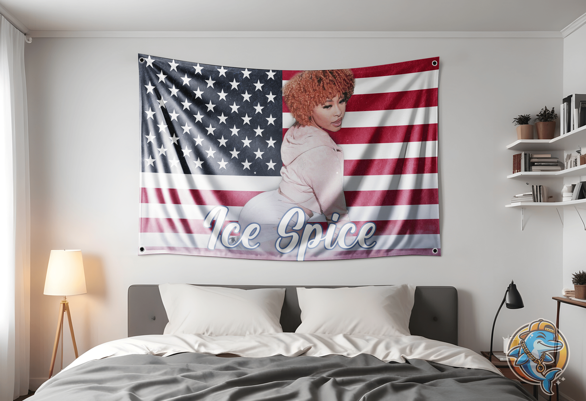 Ice Spice Twerking Flag Hot Sexy Tapestry 3x5ft For Dorm Rooms