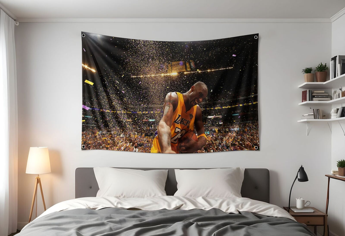 Kobe Bryant Game 7 Confetti Flag | Custom 3x5 Feet NBA Tapestry Design