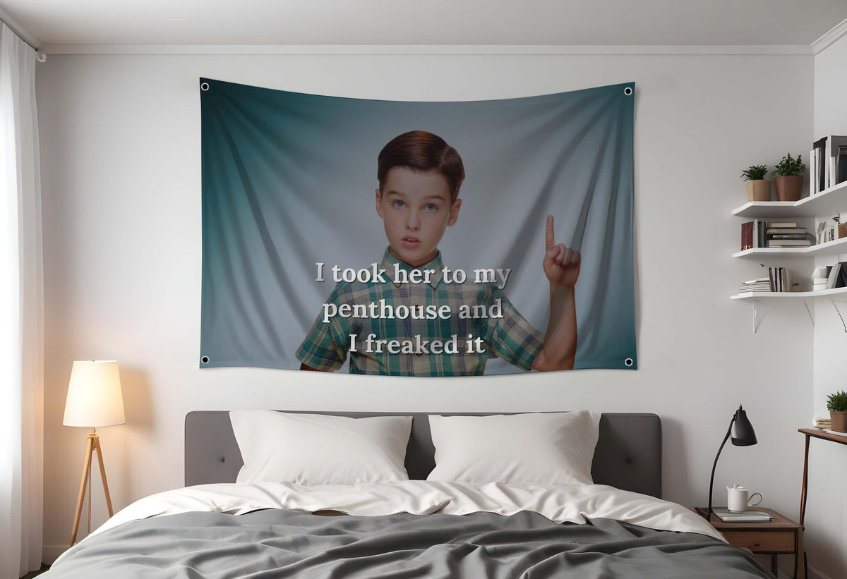 Young Sheldon Flag Hung Up in Room