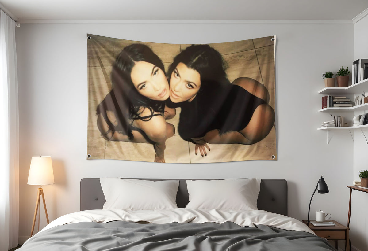 Kourtney Kardashian and Megan Fox Flag 3x5ft