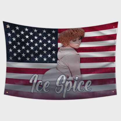 Ice Spice Twerking Flag  Hot Sexy Tapestry 3x5ft For Dorm Rooms