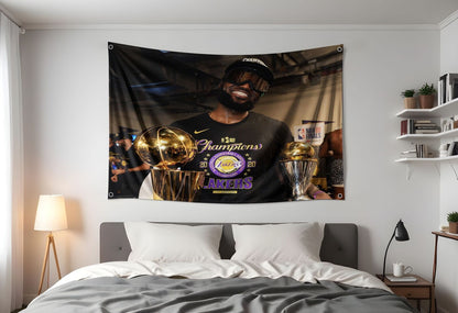 Lebron James Los Angeles Lakers 2020 NBA Championship Flag