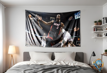Lebron James & Dwayne Wade Flag | Custom 3x5 Feet Sports Tapestry Design