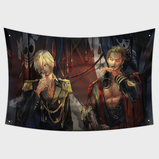 Zoro and Sanji Flag - Once Piece Anime Flag 3x5ft 