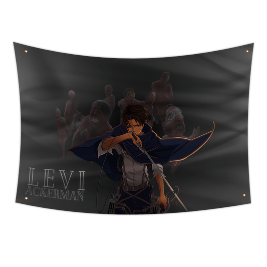 Levi Ackerman Attack on Titan Flag 3x5ft Anime Flag Tapestry