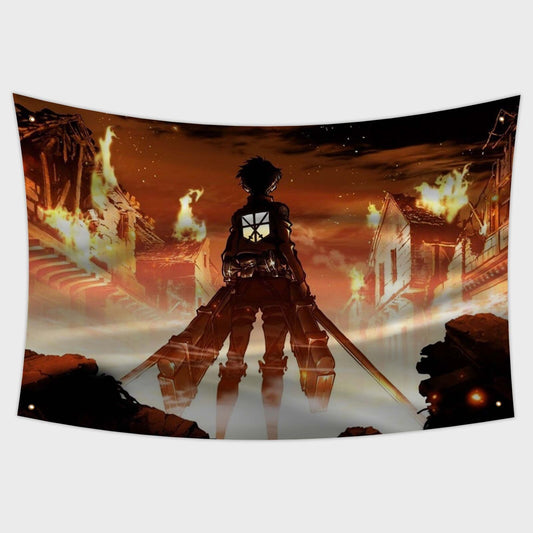 Eren Yeager Attack on Titan Flag | Custom 3x5 Feet TV Show Tapestry Design