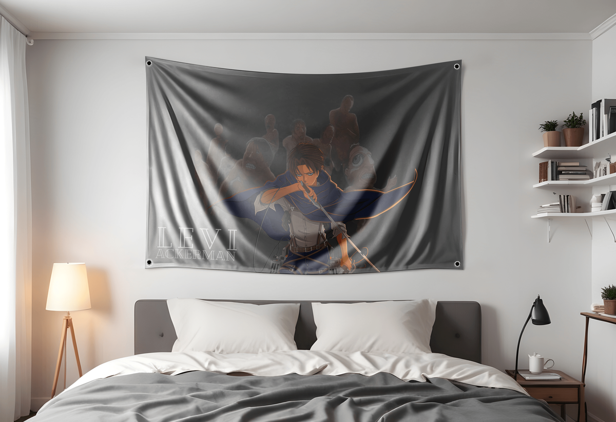 Levi Ackerman Attack on Titan Flag 3x5ft Anime Flag Tapestry