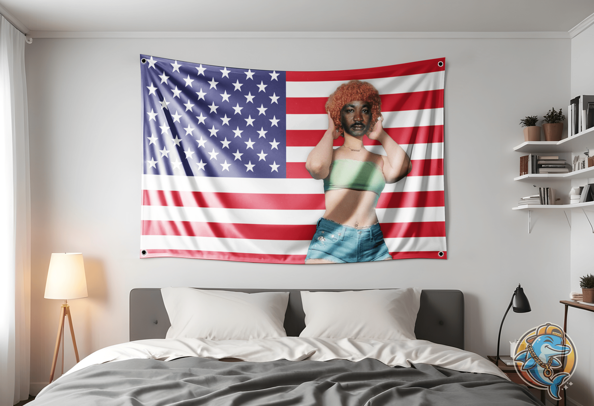 Ice Spice & Martin Luther King Funny Meme College Dorm Room Flag  Tapestry For 
