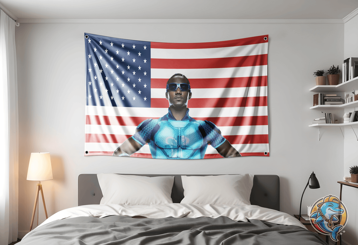 A Train flag in bedroom