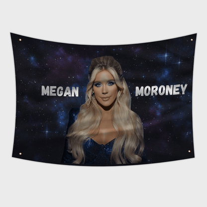 Megan Moroney Flag 3x5ft with her face and the text "Megan Moroney". Galaxy Background