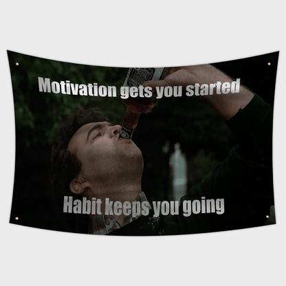 Drinking Meme Flag with a man drinking bottoms up, straight out of bottle