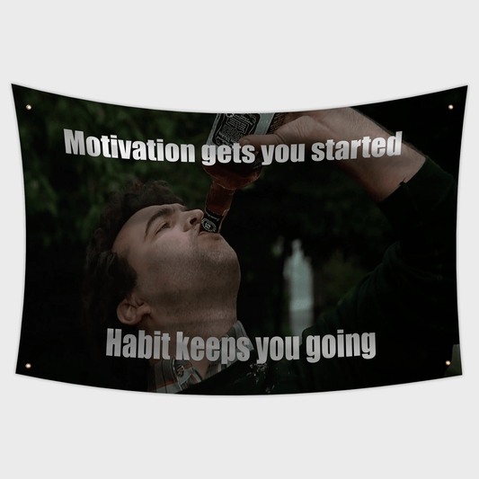 Drinking Meme Flag with a man drinking bottoms up, straight out of bottle