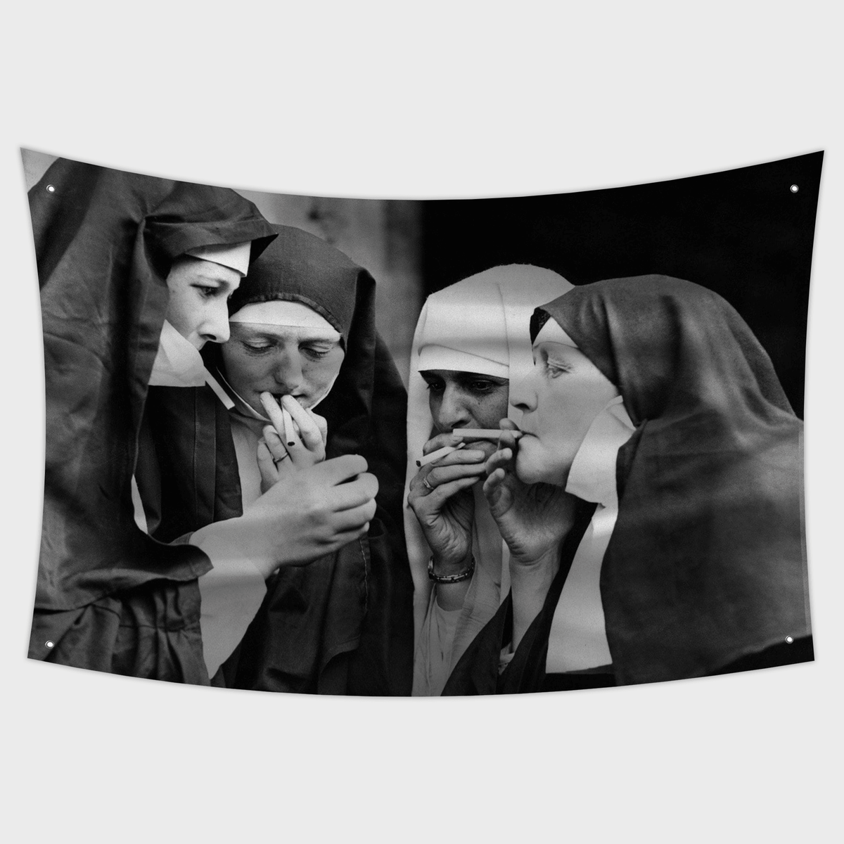 4 Nuns Smoking Flag, Dark humor 