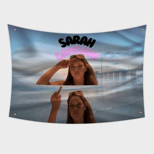 Sarah Cameron outer banks middle finger meme flag