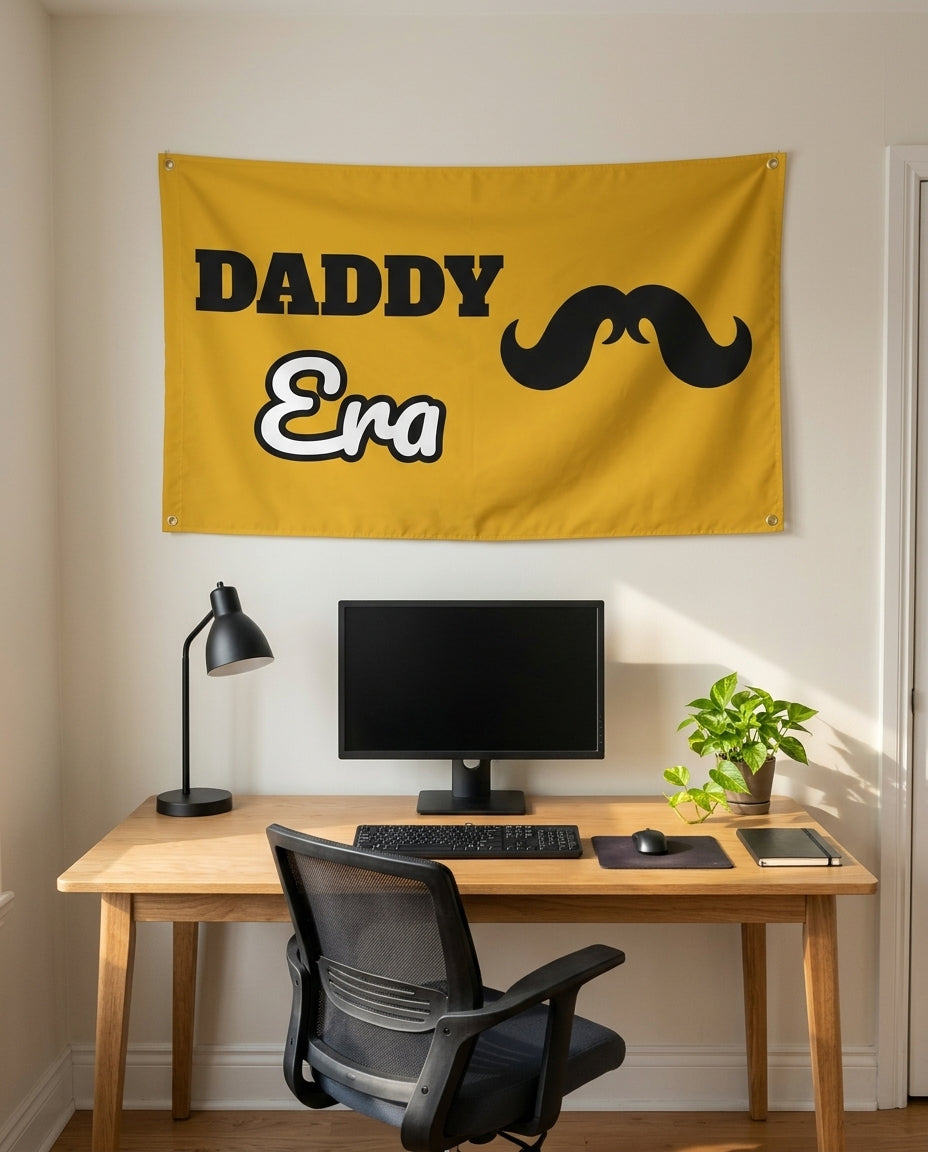 Daddy Era 3x5 flag on a home office wall