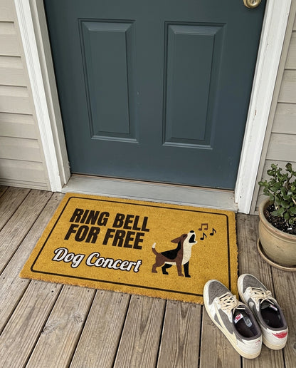Ring Bell For Dog Concert funny dog doormat on a front porch