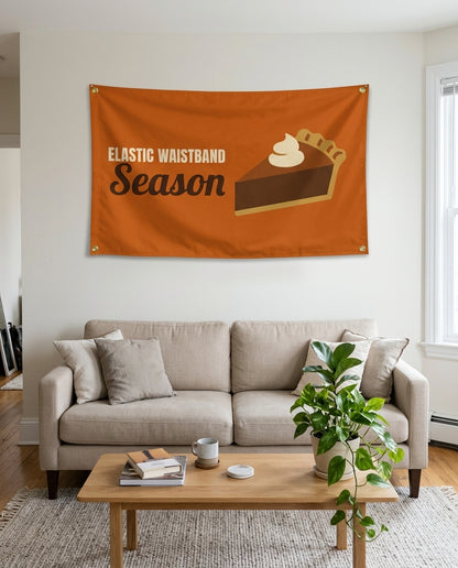 Elastic Waistband Season flag used as living room wall decor