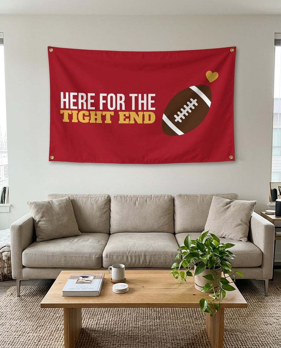 Football Fan Game Day flag used as living room wall decor