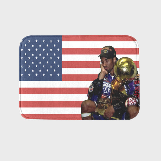 Kobe Championship Trophy American Flag Rug