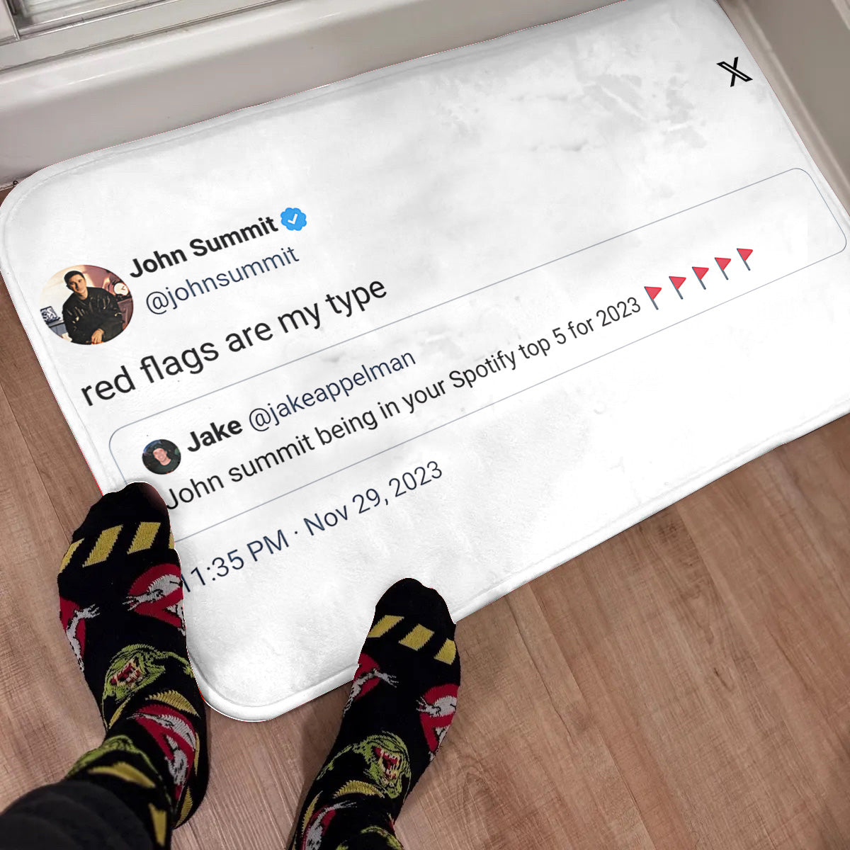 John Summit Tweet Rug – "Red Flags Are My Type"