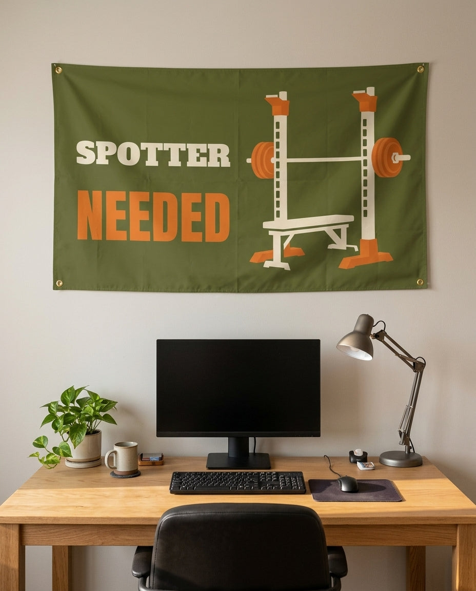 Spotter Needed 3x5 flag on a home office wall