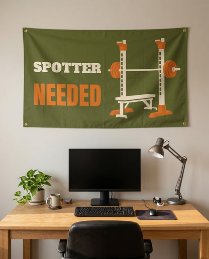 Spotter Needed 3x5 flag on a home office wall