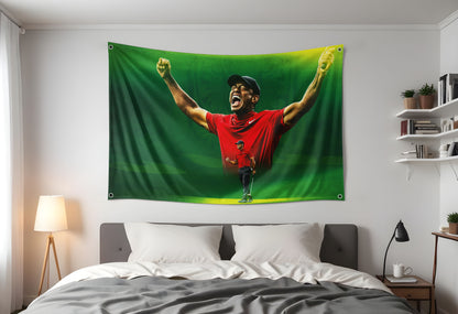 Tiger Woods Victory Flag | Golfing Masters Tapestry