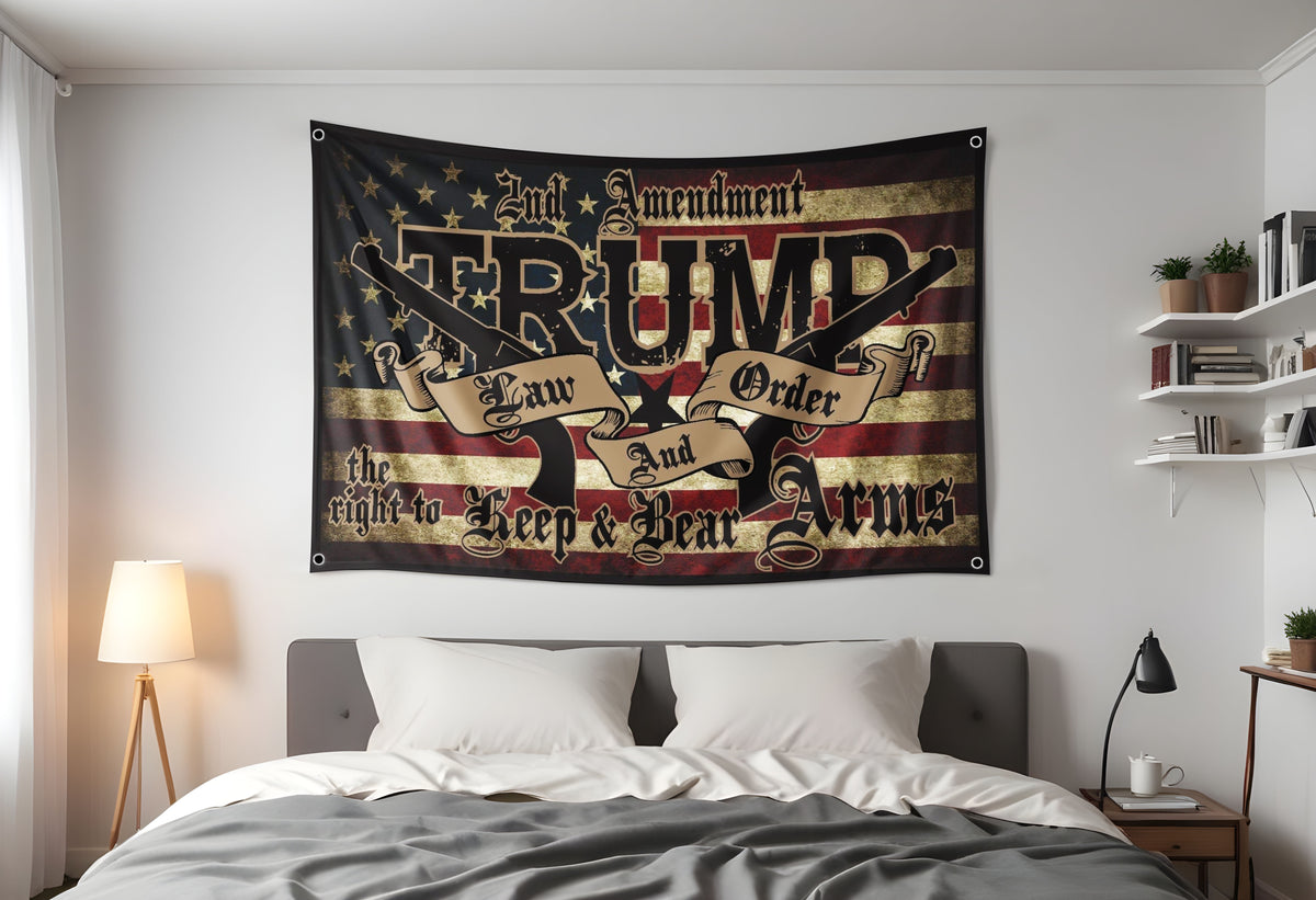 Trump Law & Order 2nd Amendment 2024 President Flag USA America 3x5 Feet MAGA