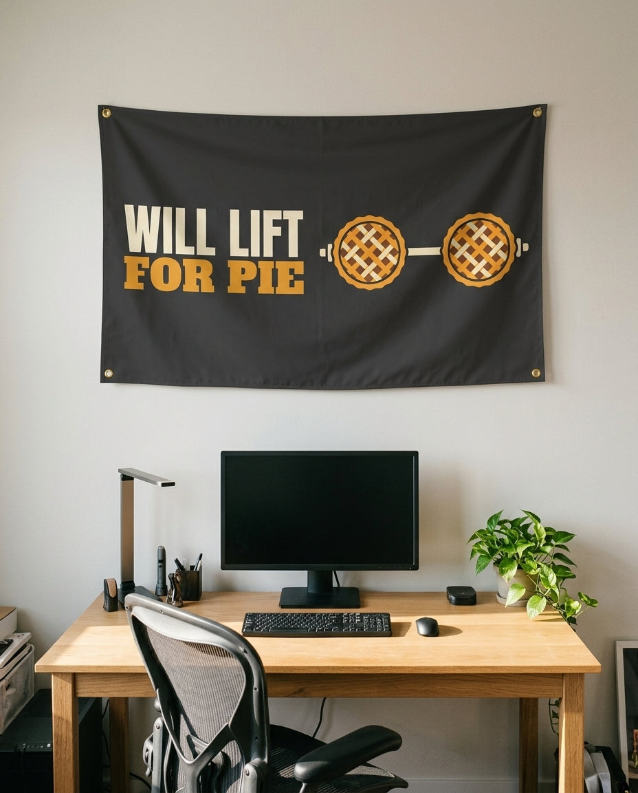 Will Lift For Pie 3x5 flag on a home office wall